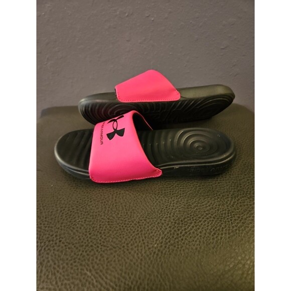 Under Armour Kids Ansa Graphic Logo Slide‎ Sandal, Black/pink, Size 4Y - Picture 3 of 8